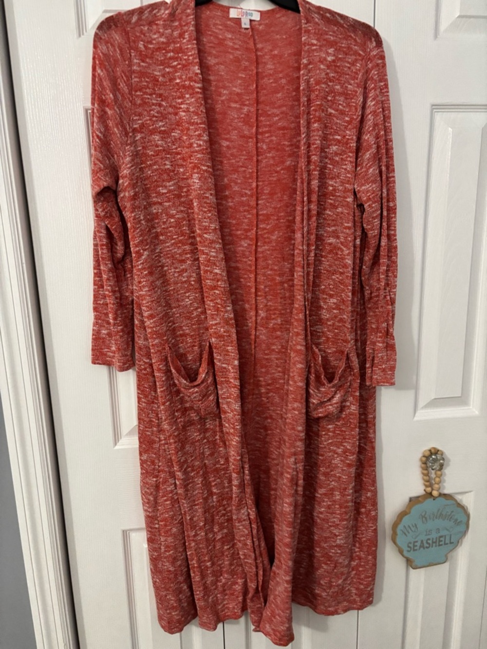 LulaRoe Soft Open-Front Long Cardigan in Heathered Rust